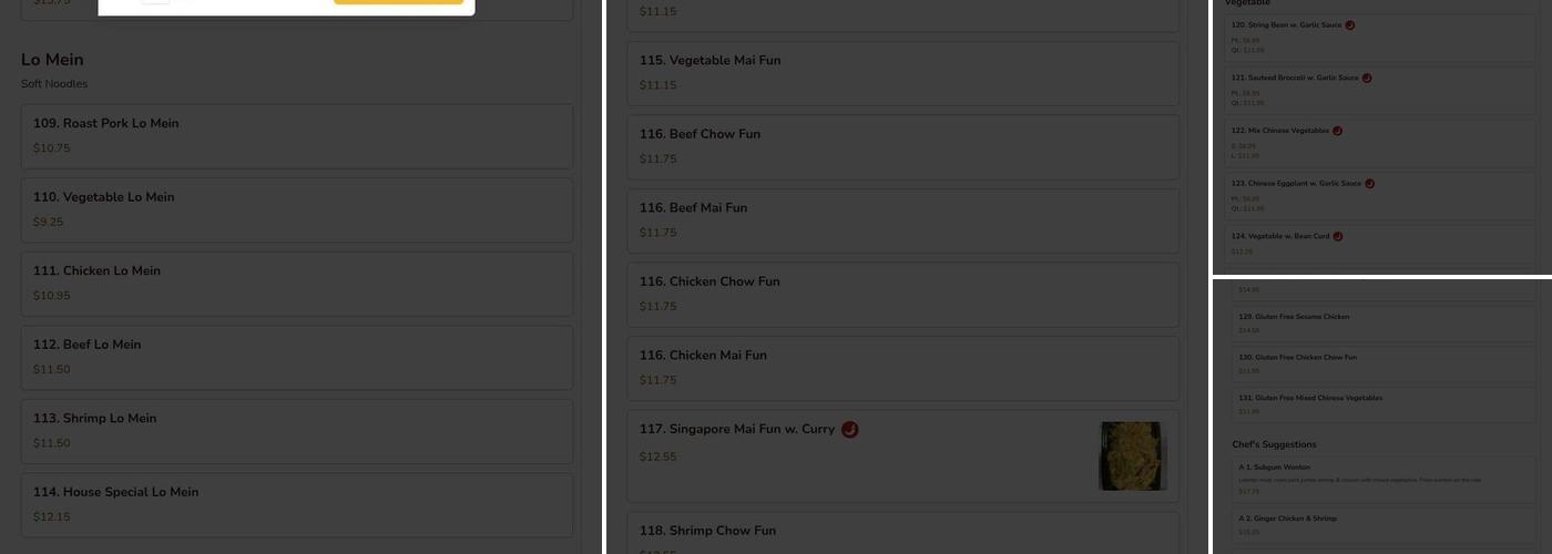 Oriental Kitchen Menu