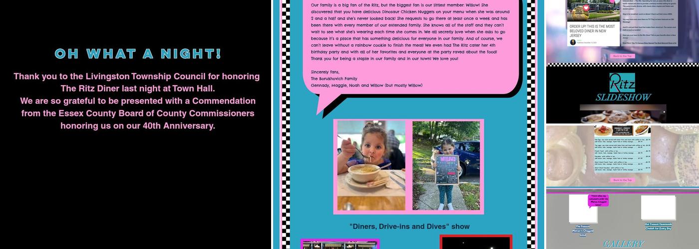 Ritz Diner Menu