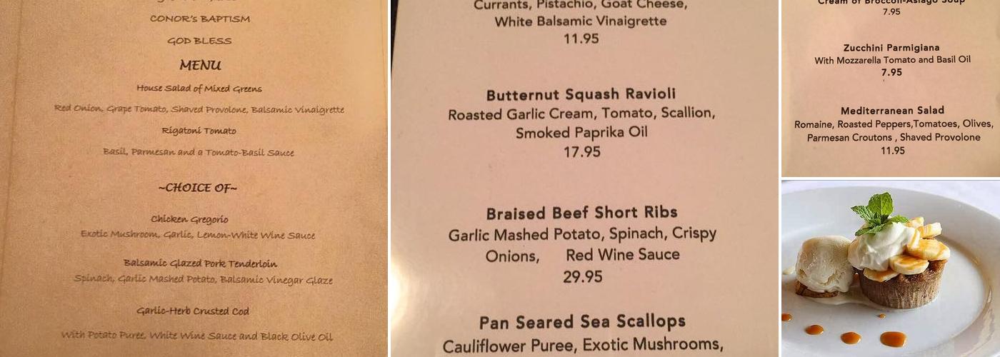 Gregorio's Mediterranean Restaurant Menu