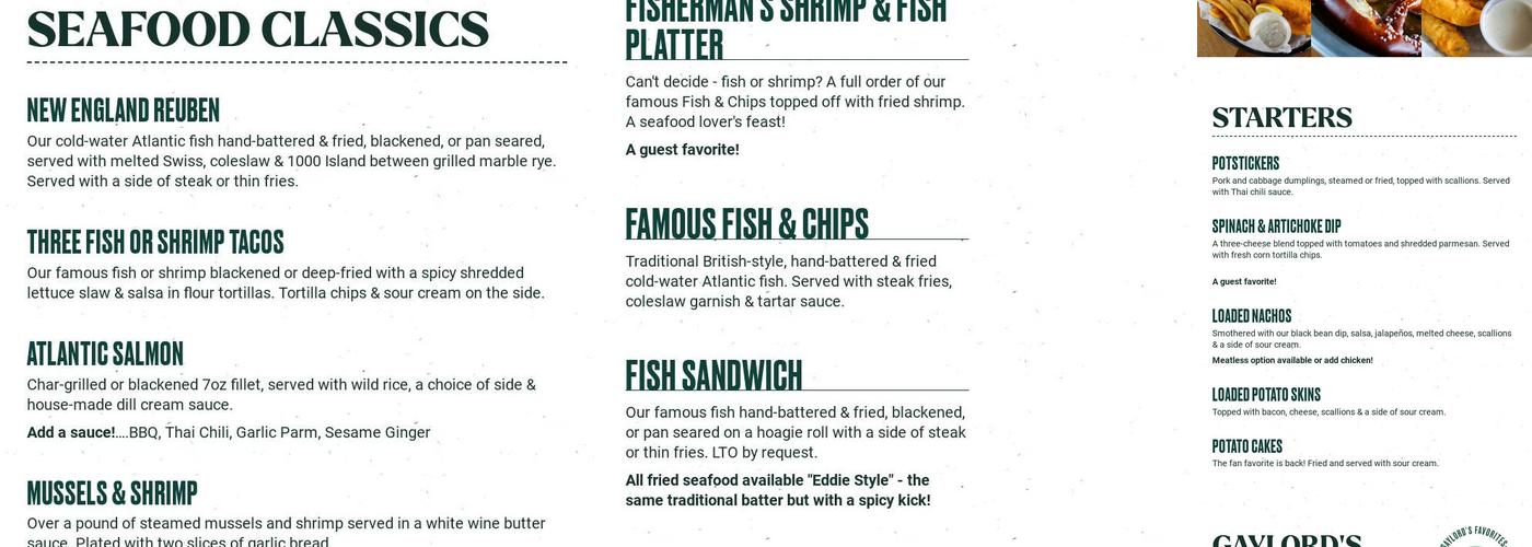 The Old Bag of Nails Pub - Mason Menu