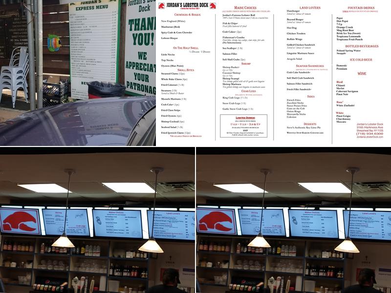 Jordan's Lobster Dock Menu