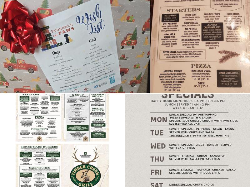 Timber Creek Grill Menu