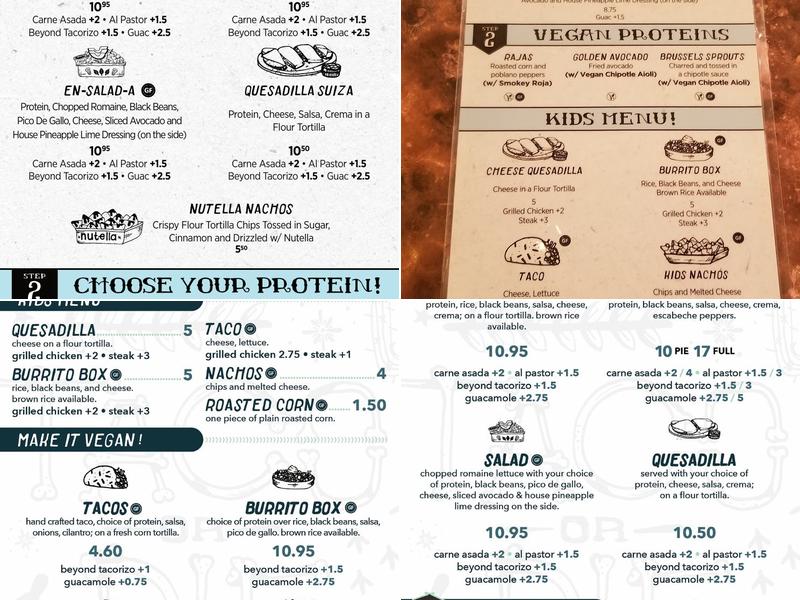 tacoria Menu