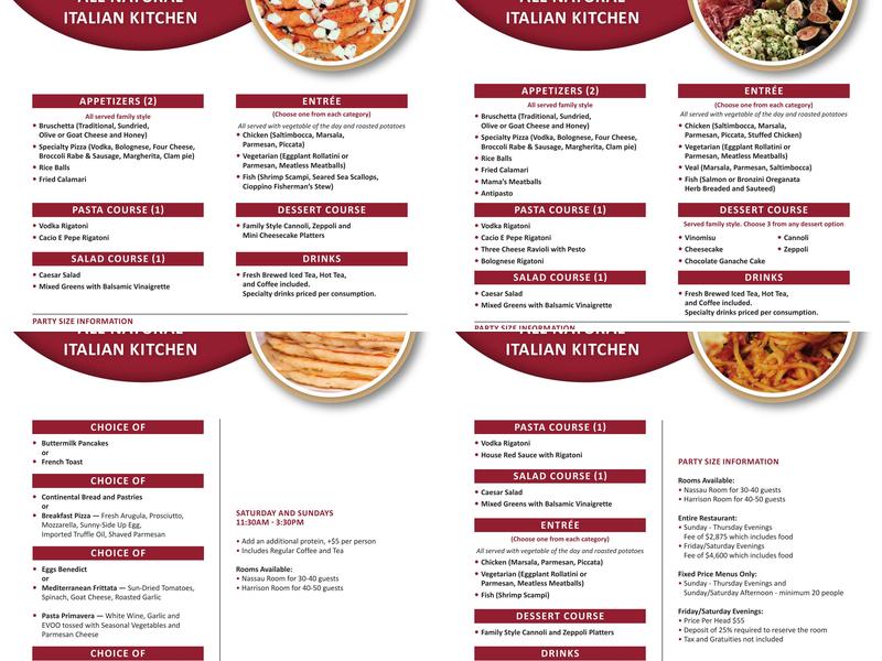 Trattoria Procaccini Menu