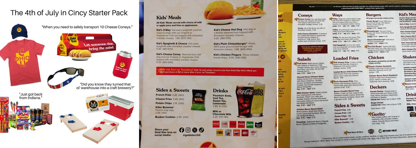 Gold Star Menu