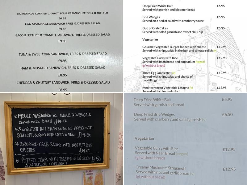 The White Horse Menu