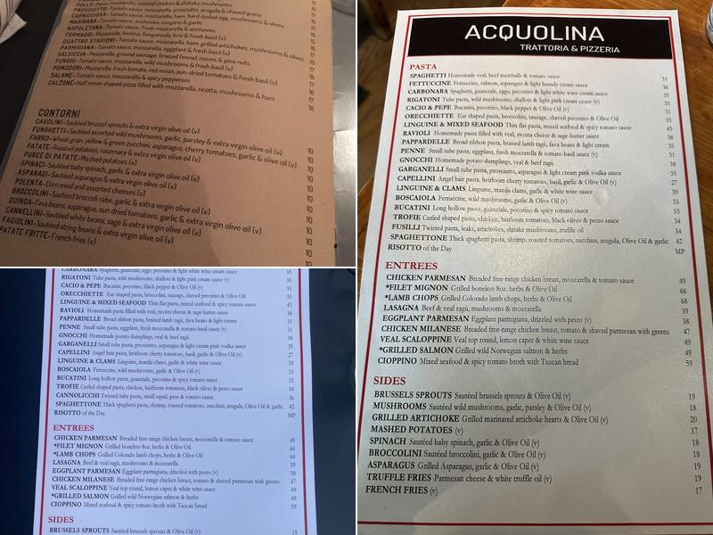 Acquolina Menu
