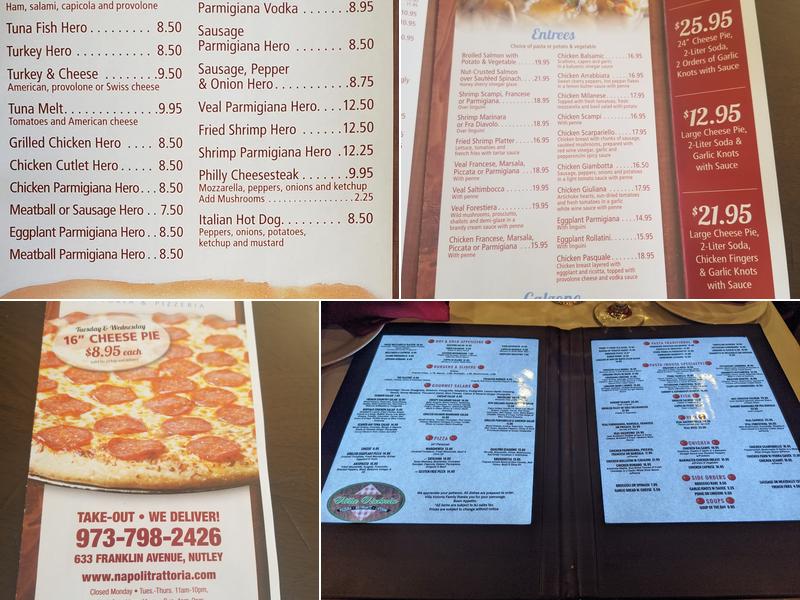 Napoli Trattoria & Pizzeria Menu