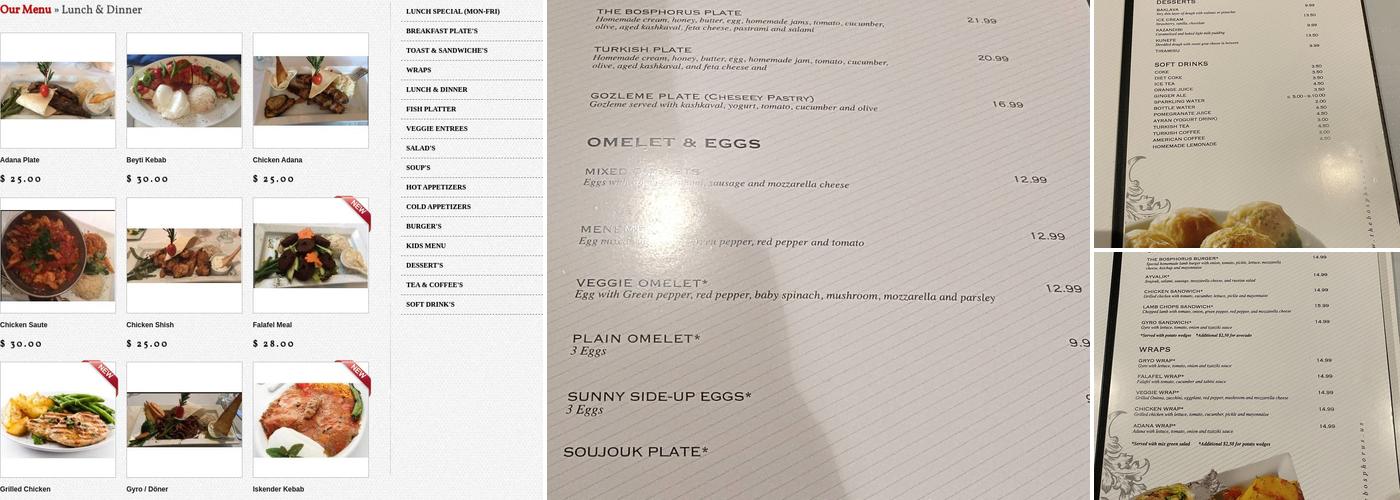 The Bosphorus Menu