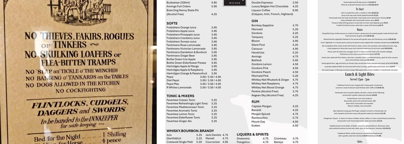 The Greyhound Inn Menu