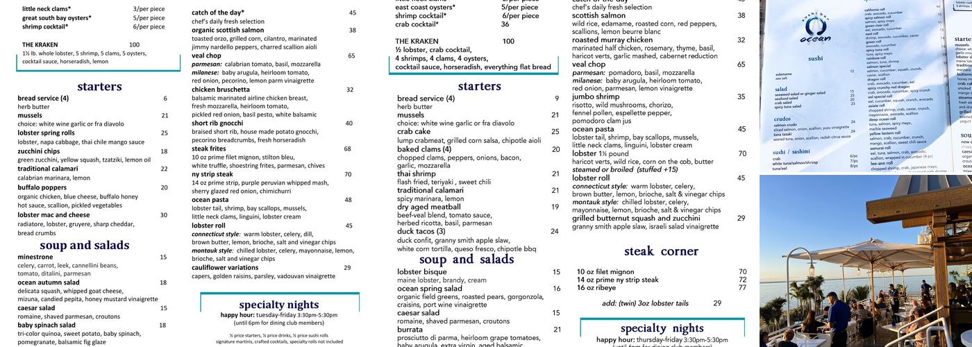 Ocean Menu