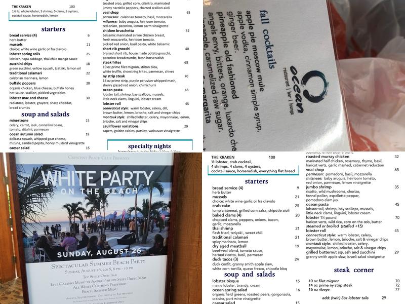 Ocean Menu