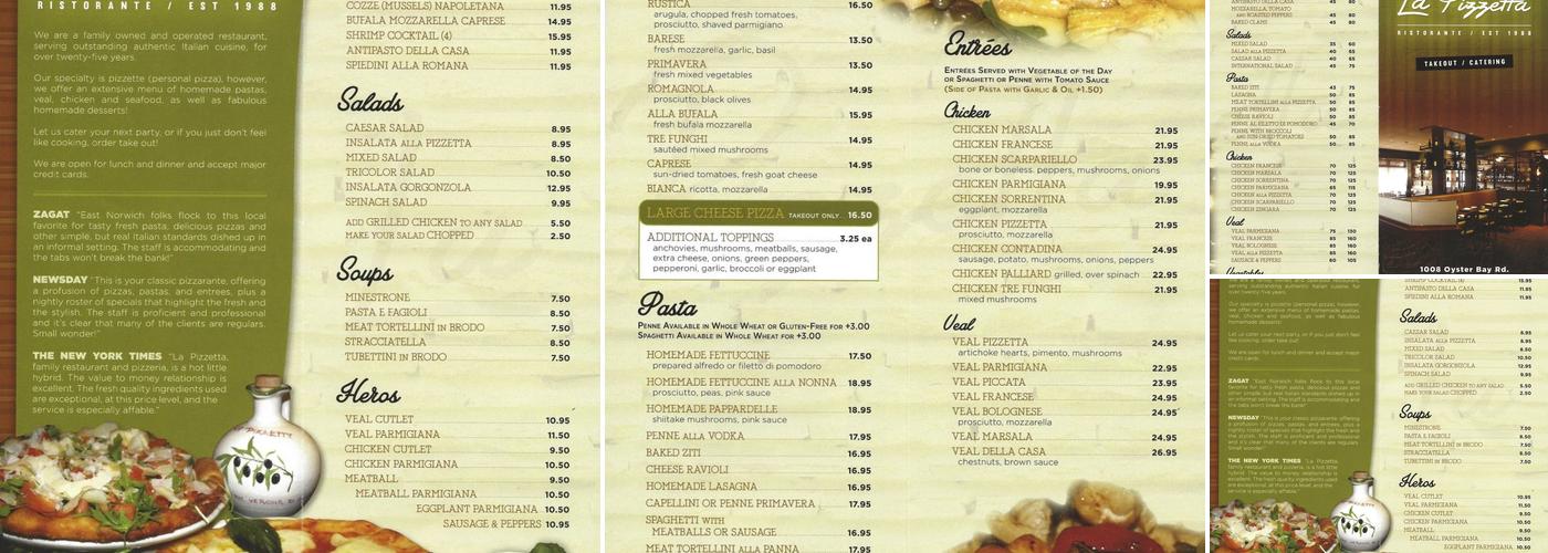 La Pizzetta Menu
