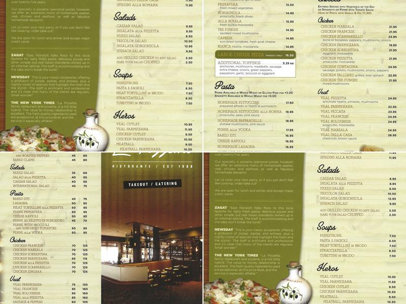 La Pizzetta Menu