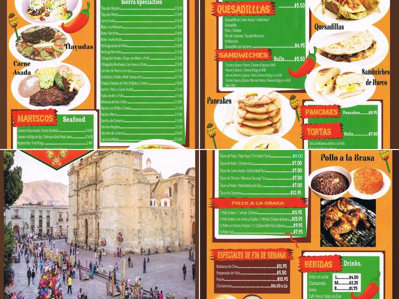 El Sabor Oaxaqueno Menu