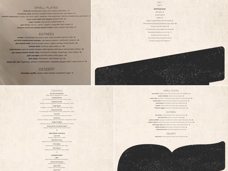 The Grand Tavern Menu