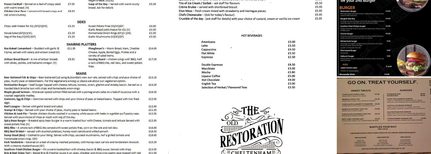 Old Restoration Menu