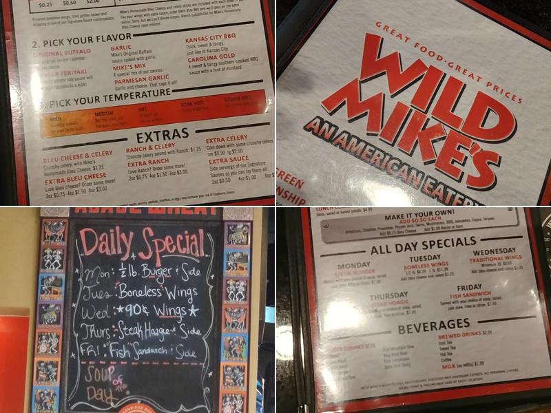 Wild Mike's Miami Heights Menu