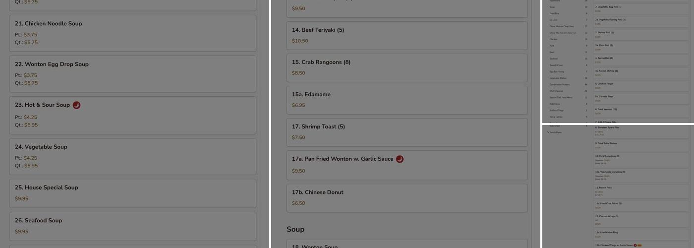 Beijing Restaurant Menu