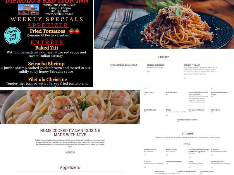DiPaolo’s Red Lion Inn Menu