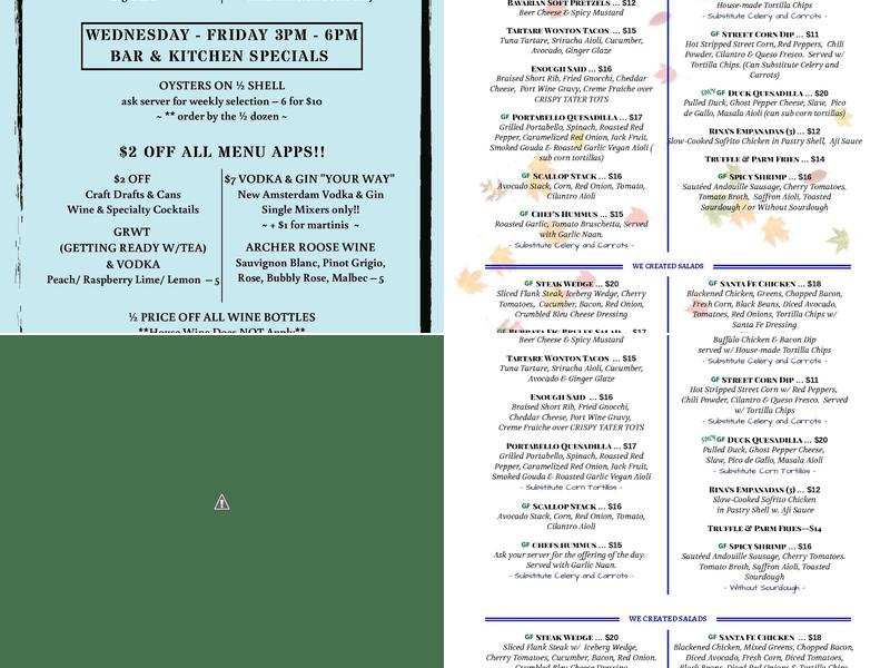 Paragon Tap & Table Menu