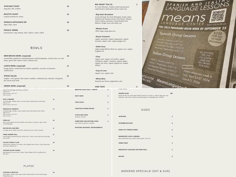 Cardinal Provisions Menu