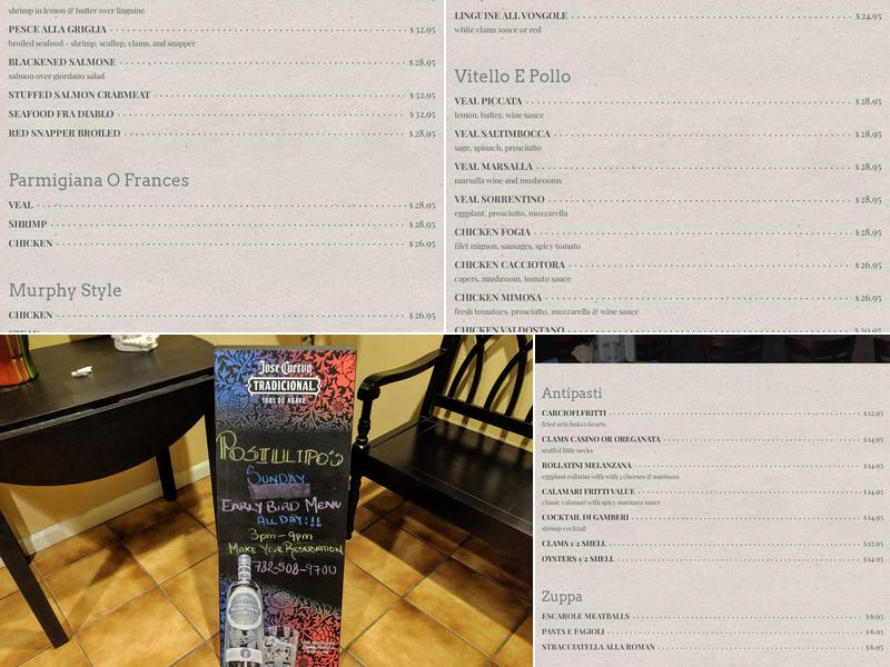 Posillipo Italian Restaurant & Bar Menu