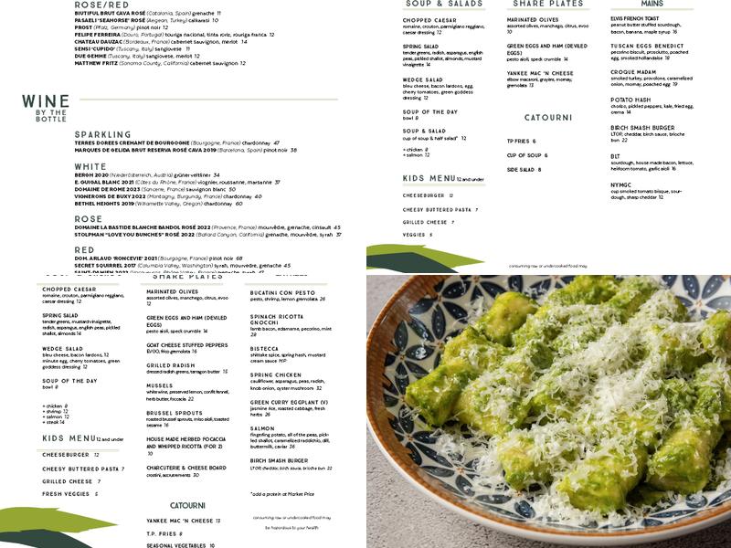 The Birch Menu