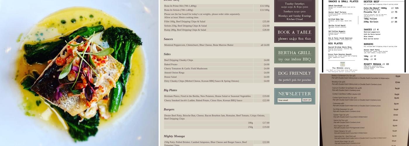 The Plough Inn Menu