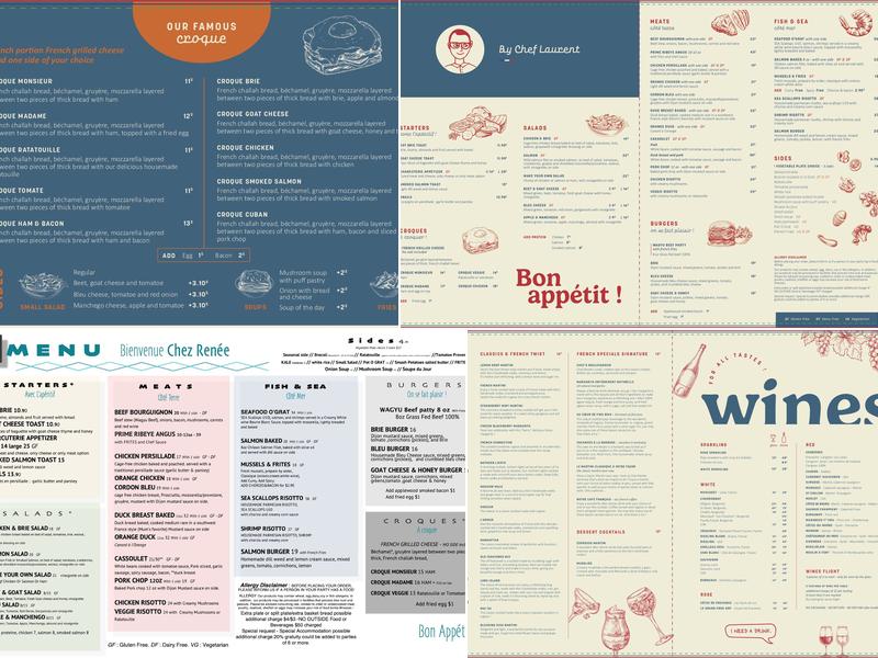Chez Renée French Bistrot Menu