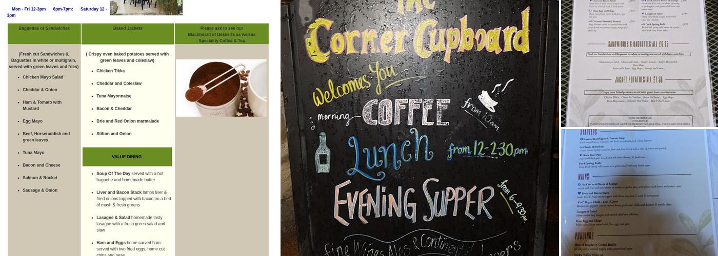 The Corner Cupboard Menu