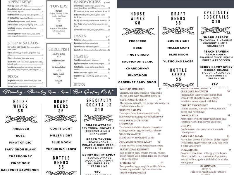 Beach Tavern Menu