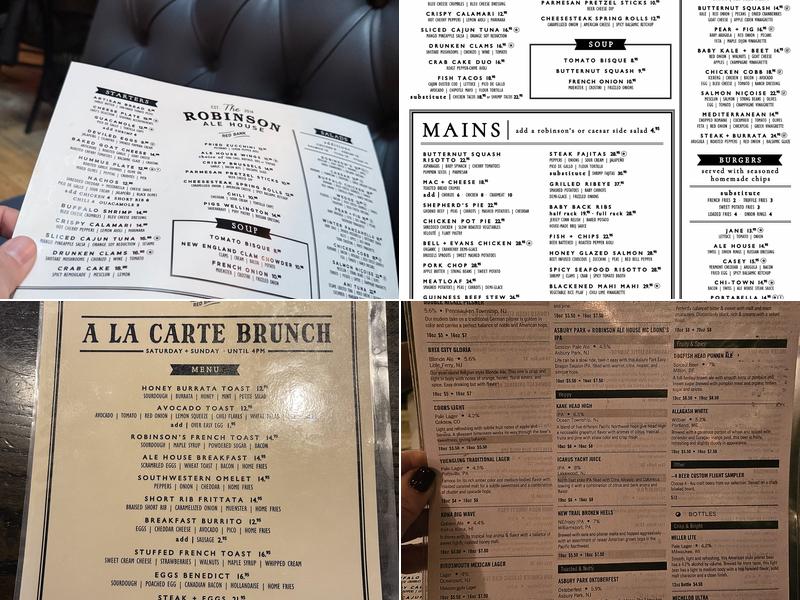 The Robinson Ale House Menu