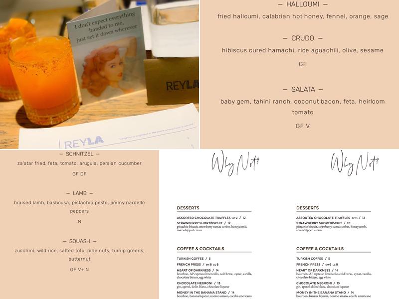 REYLA Menu