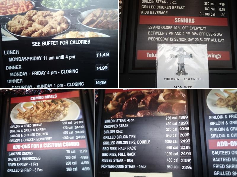 Ponderosa Menu