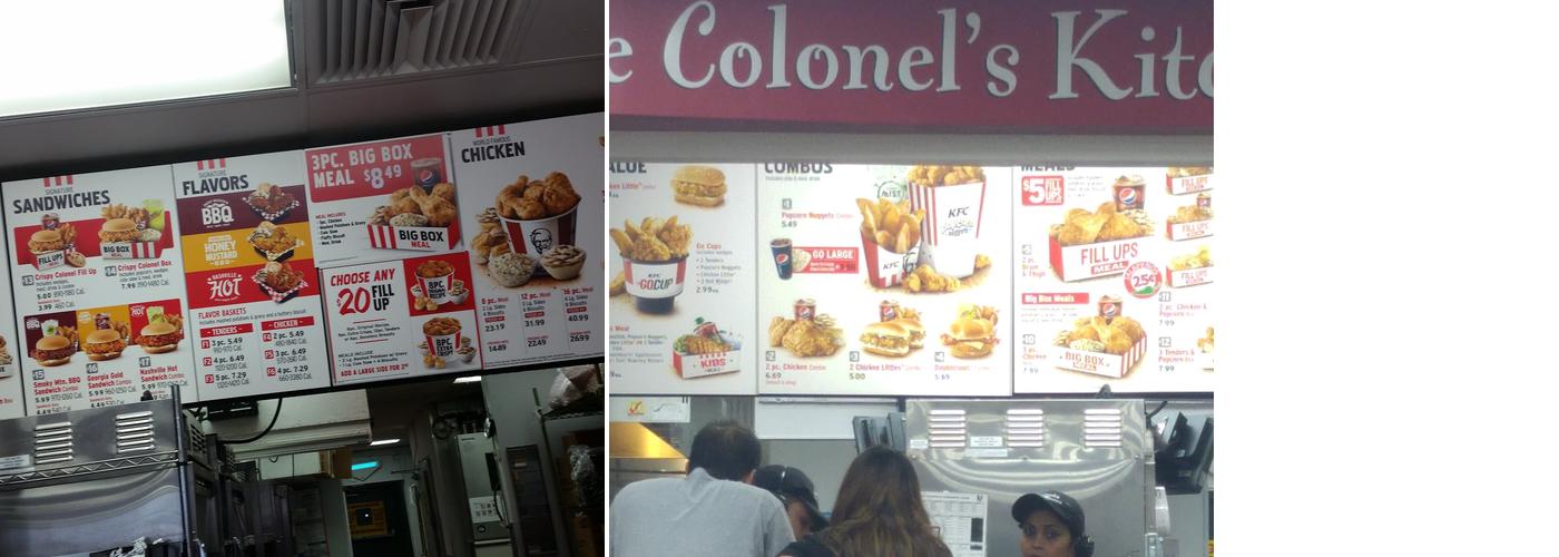 KFC Menu