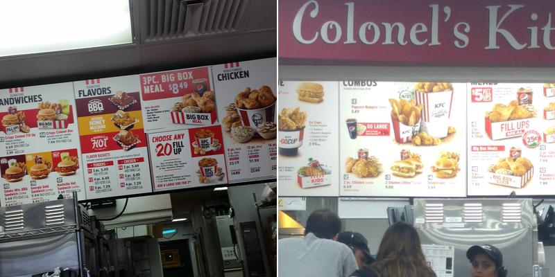 KFC Menu