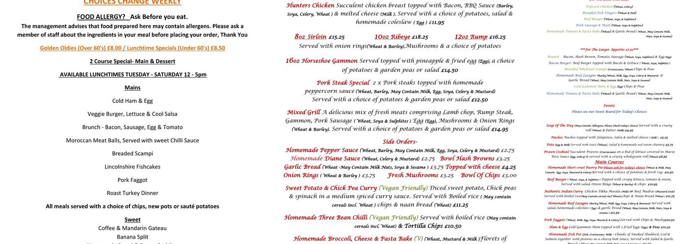 The Bell Inn Menu