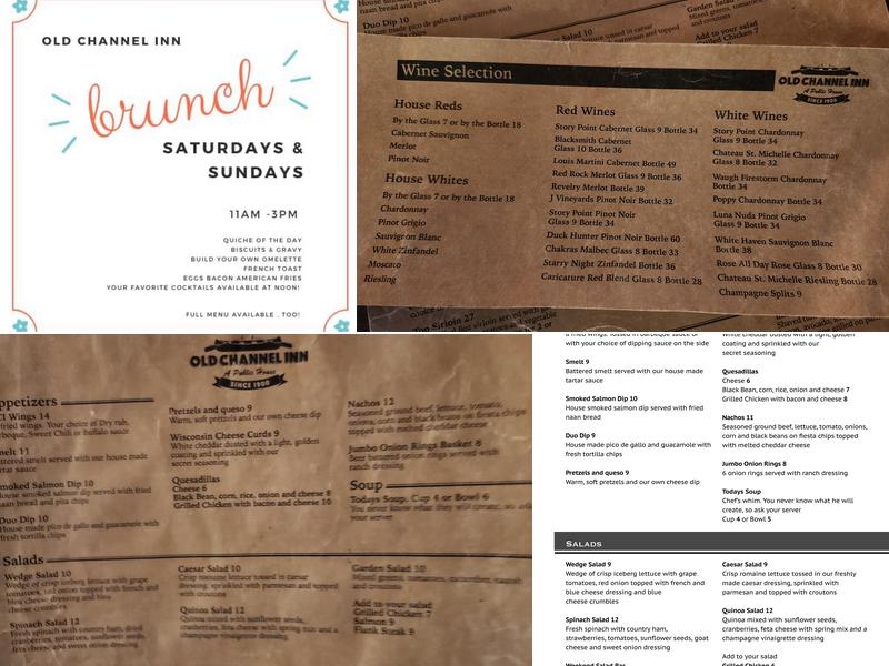 Old Channel Inn Menu