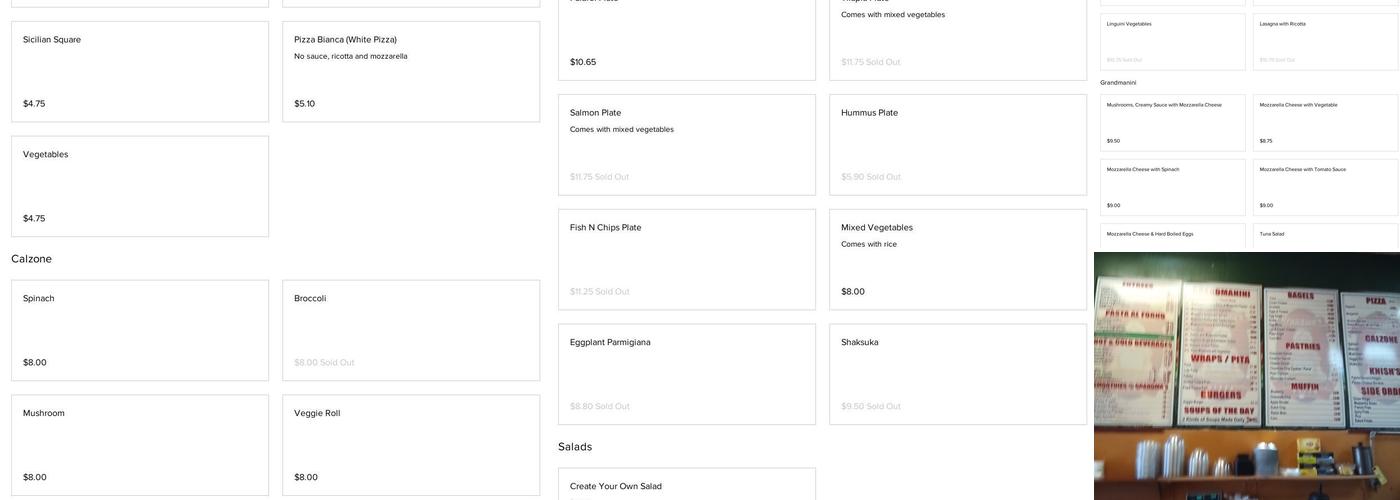 Grandma's Pizza Menu