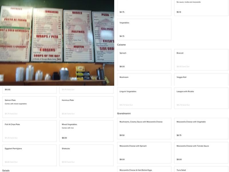 Grandma's Pizza Menu