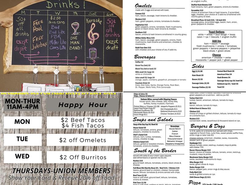 Full Moon Diner & Saloon Menu