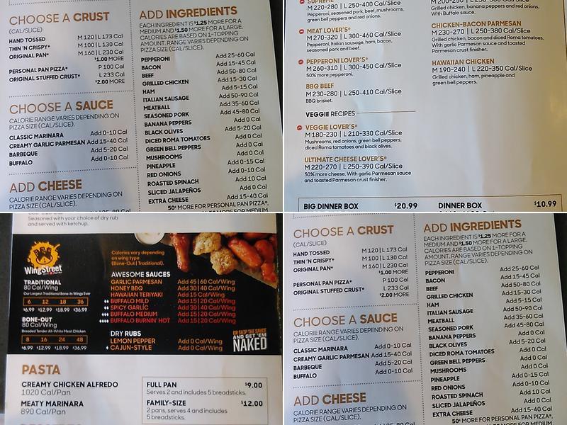 Pizza Hut Menu