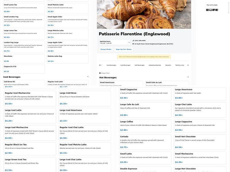Patisserie Florentine Menu