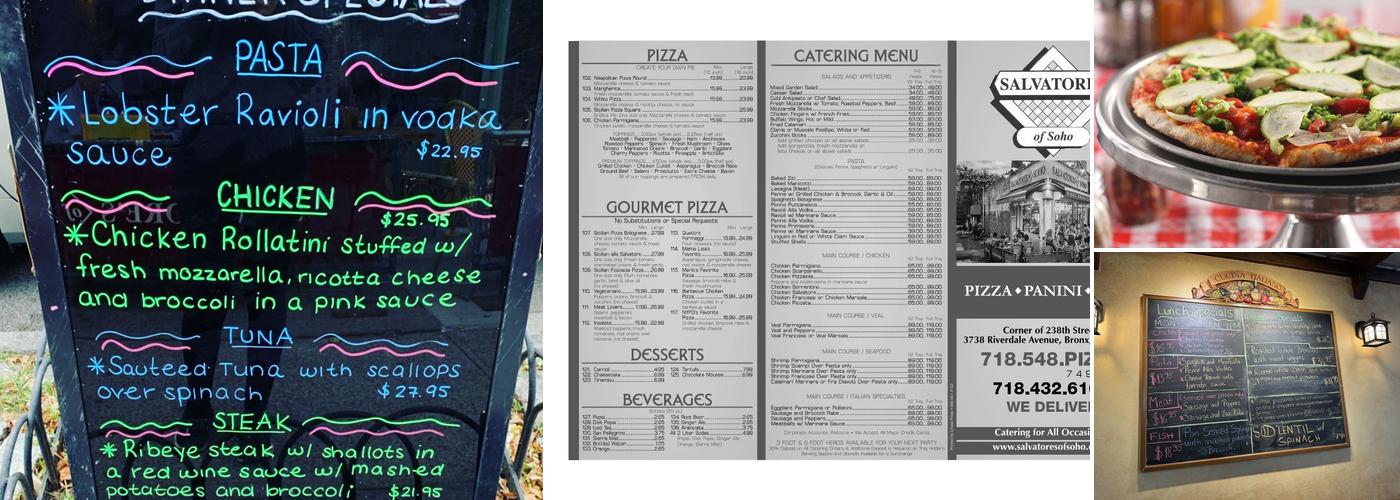 Salvatores of Soho Menu