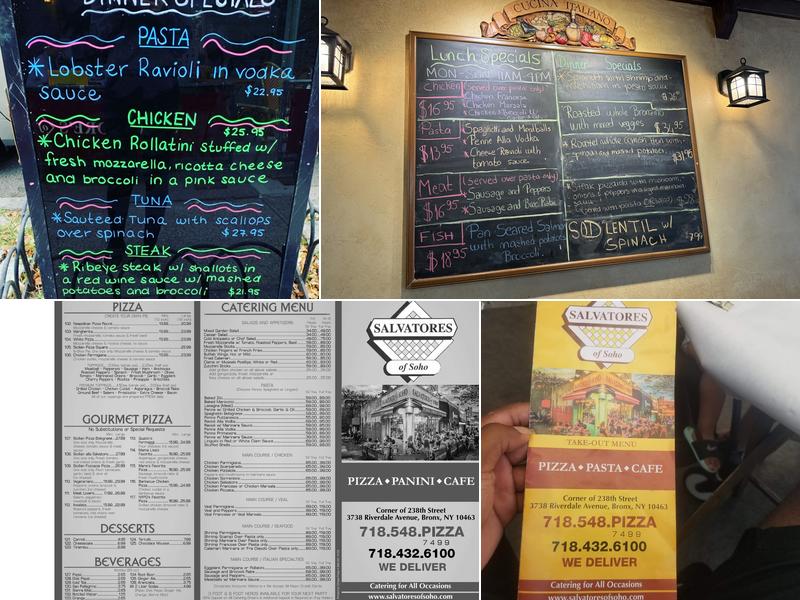 Salvatores of Soho Menu