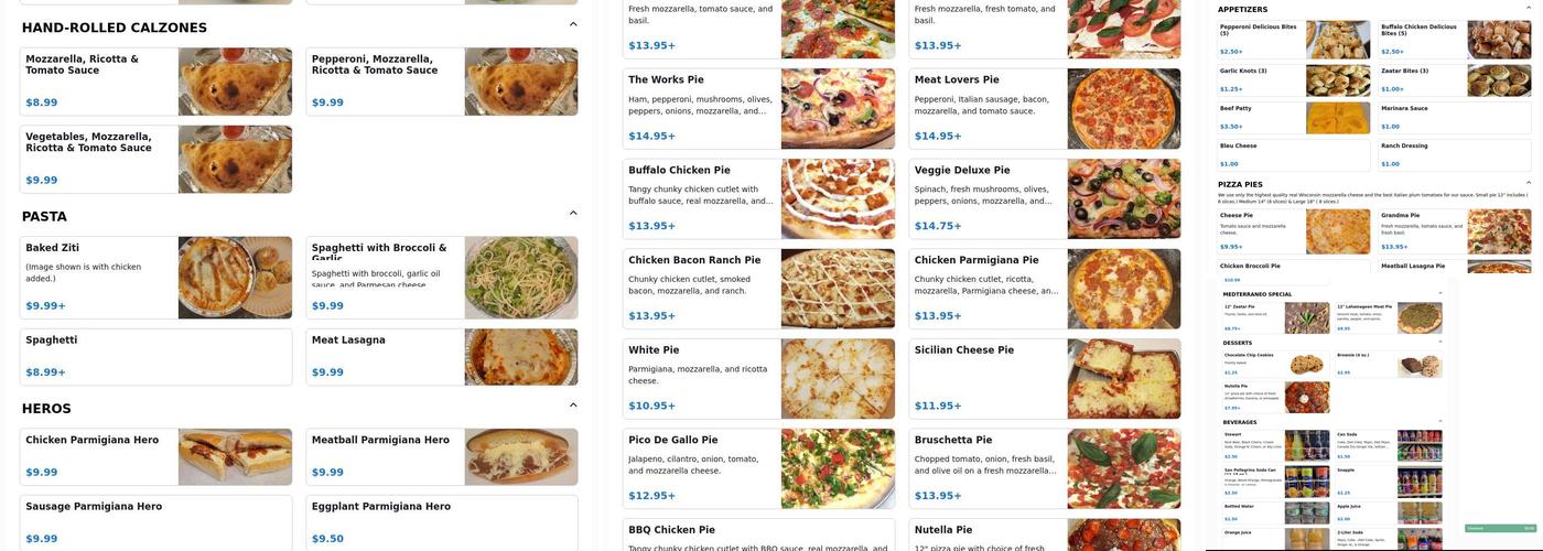 Mediterraneo pizza Menu