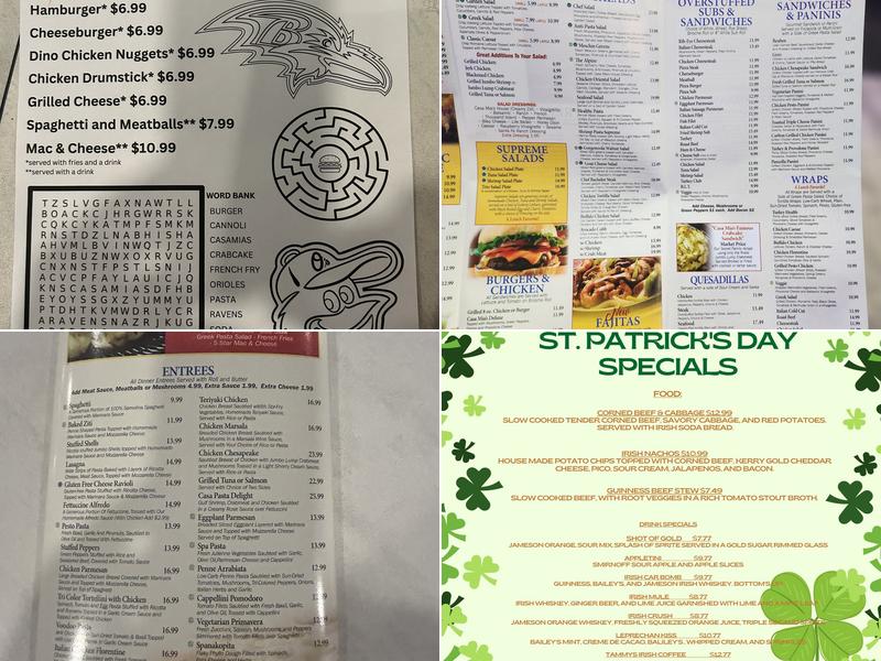 Casa Mia's White Marsh Menu