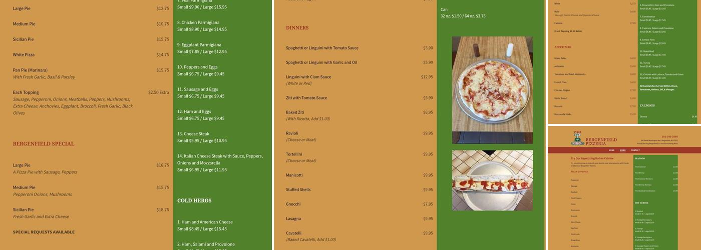 Bergenfield Pizzeria Menu