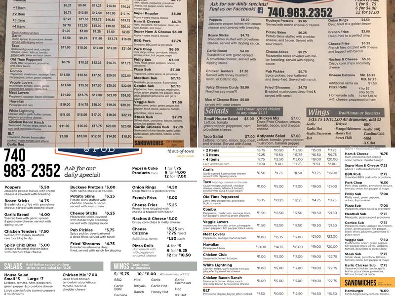 Mike's Pizza and Pub Menu